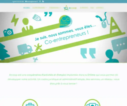 Arcoop.fr(Coopérative d'activité à Romans et Valence) Screenshot