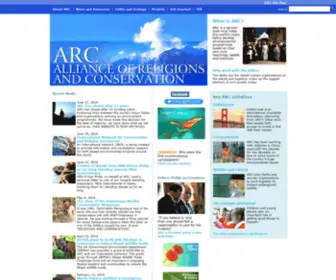 Arcworld.org(Alliance of Religions and Conservation) Screenshot