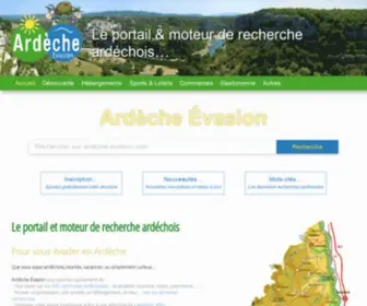 Ardeche-Evasion.com(Pour toutes vos recherches en Ardèche et sur les 335 communes de l'Ardèche) Screenshot