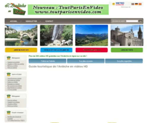 Ardechevideo.com(Guide touristique officiel de l'Ardèche avec) Screenshot