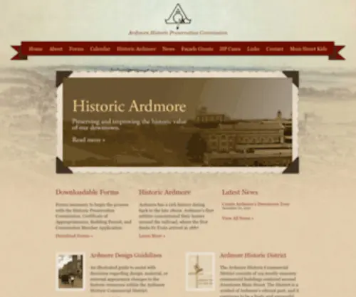 Ardmorehp.org(Ardmore Historic Preservation Commission) Screenshot