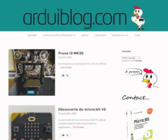 Arduiblog.com(Infos, tests, tutos sur l'Arduino, le Microbit, la Pyboard, l'impression 3D etc… le Raspberry Pi, l'électronique, la programmation, l'impression 3D…) Screenshot