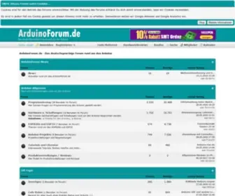 Arduinoforum.de(Das deutschsprachige Forum rund um den Arduino) Screenshot