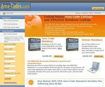 Area-Codes.com(NPA) Screenshot