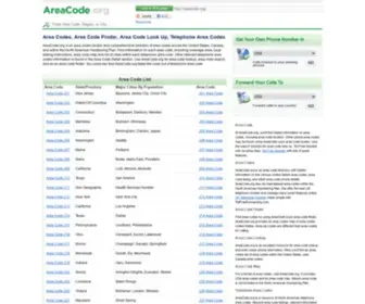 Areacode.org(Area Codes) Screenshot