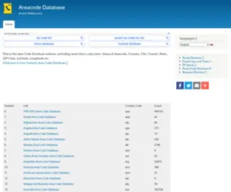 Areacodebase.com(Areacode Database) Screenshot