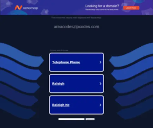 Areacodeszipcodes.com(Area codes and zip codes reference products) Screenshot