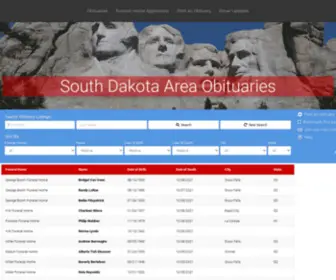 Areaobituaries.com(Your central source for obituaries in South Dakota) Screenshot
