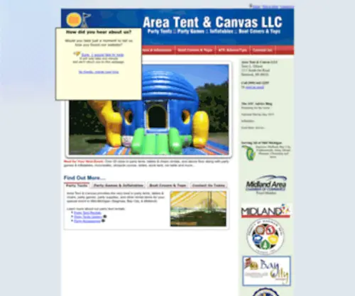 Areatent.com(Area Tent & Canvas) Screenshot