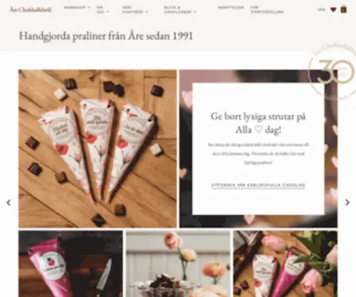 Arechokladfabrik.se(Handgjorda praliner från Åre sedan 1991) Screenshot