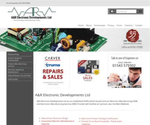 Arelectronics.co.uk(A&R Electronic Developments Ltd) Screenshot