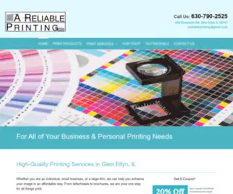 Areliableprinting.com(Glen Ellyn IL) Screenshot