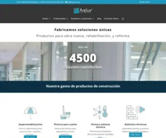 Arelux.com(Empresa especializada en químicos para construcción) Screenshot