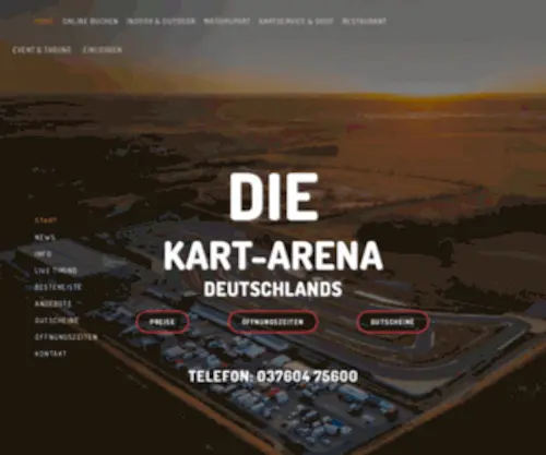 Arena-E.de(Die Kartarena Arena E in Mülsen ist eine der größten Kartbahnen Deutschlands) Screenshot