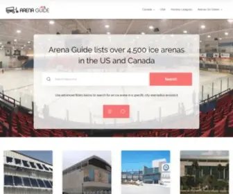 Arenaguide.ca(Arena Guide is the Largest Directory of Ice Rinks across the US and Canada) Screenshot