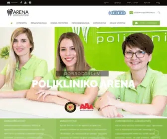 Arenapoliklinika.si(Vrhunska zobozdravstvena poliklinika v Zagrebu) Screenshot