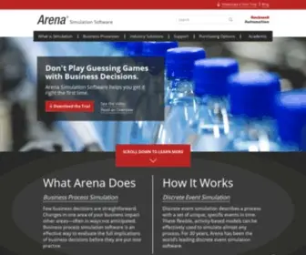Arenasimulation.com(Arena Simulation Software) Screenshot