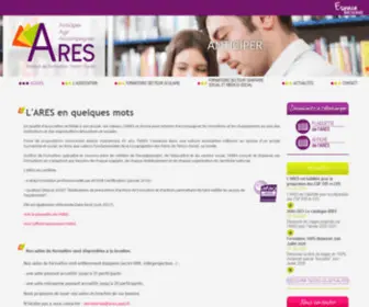 Ares.asso.fr(Association et Organisme de formation) Screenshot