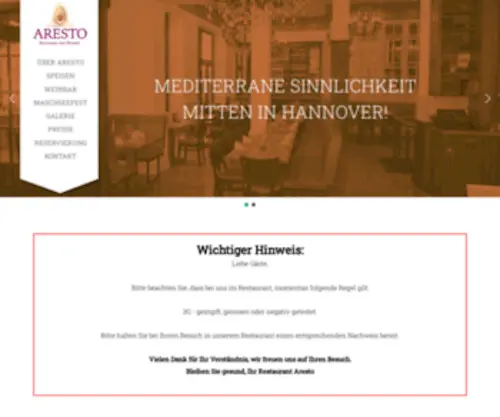 Aresto.de(Mediterrane küche) Screenshot