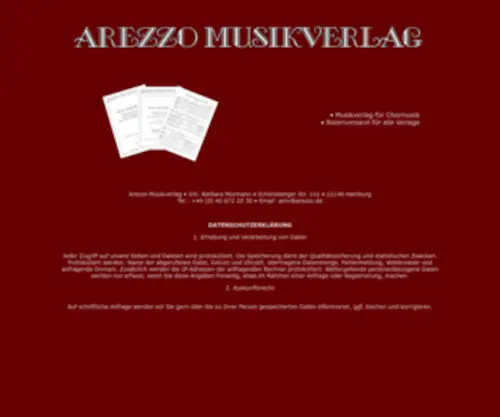 Arezzo.de(Arezzo Musikverlag) Screenshot