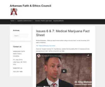 Arfaith.org(Arkansas Faith & Ethics Council) Screenshot