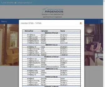 Argendos.nl(Sportschool Argendos sporten in het stadshart van KampenArgendos Sportschool) Screenshot
