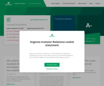 Argenta.eu(Investor relations) Screenshot