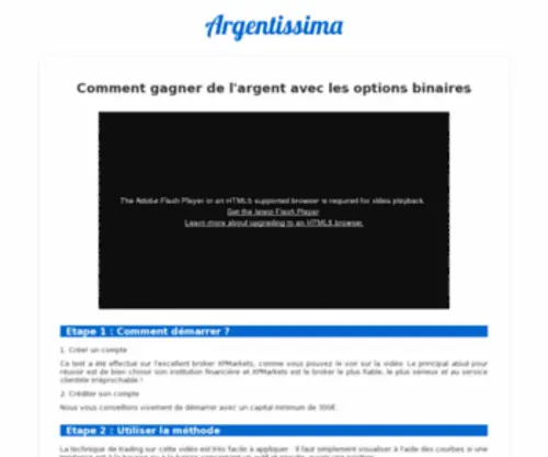 Argentissima.com(Comment gagner de l'argent avec la bourse et les options binaires) Screenshot