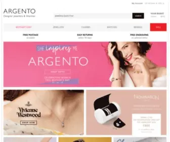Argento.com(Argento Jewellery) Screenshot
