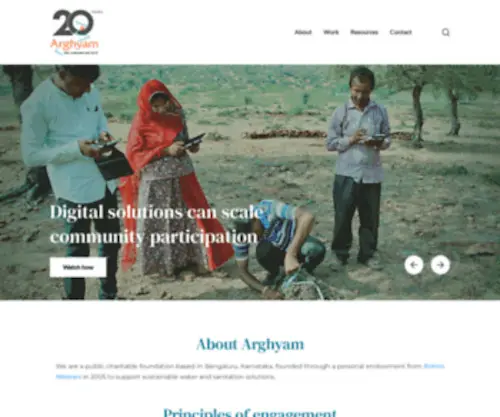 Arghyam.org(Safe,sustainable water for all) Screenshot