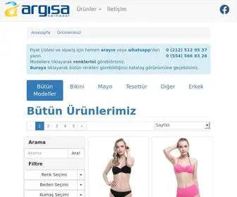 Argisa.com.tr(Toptan Bikini & Mayo & Tesettür Üretimi) Screenshot