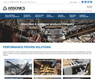 Argonics.com(Polyurethane manufacturer of industrial wear products) Screenshot