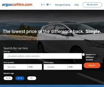 Arguscarhire.com(Cheap Car Hire) Screenshot