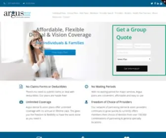 Argusdental.com(Affordable Dental & Vision Insurance Plans) Screenshot