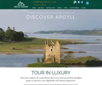 Argyllsafaris.com(LUXURY TOURS WEST COAST SCOTLAND HIGHLANDS & ISLANDS ARGYLL SAFARIS) Screenshot