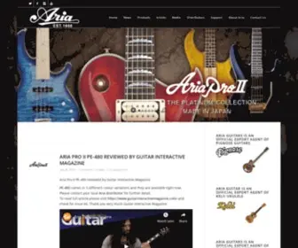 Ariaguitarsglobal.com(Aria Guitars) Screenshot