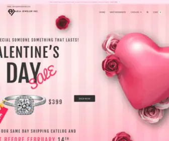 Ariajeweler.com(Aria Jeweler inc) Screenshot