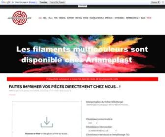 Arianeplast.com(Arianeplast filaments pour imprimantes 3D) Screenshot