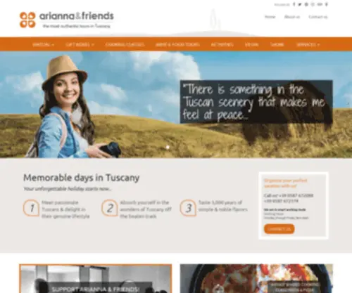 Ariannandfriends.com(Specialty Travel in Tuscany) Screenshot