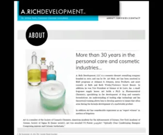 Arichdevelopment.com(Cosmetic Chemist Consultant) Screenshot