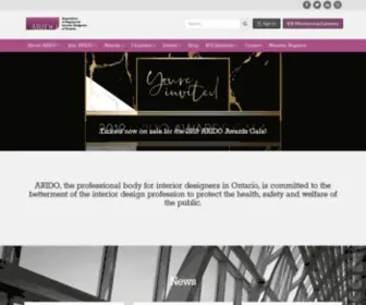 Arido.ca(The professional body for interior designers in Ontario) Screenshot