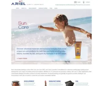 Ariellabs.com(Custom Cosmetic Product Lab) Screenshot