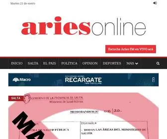 Ariesonline.com.ar(Aries On Line) Screenshot