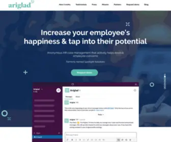 Ariglad.com(AI-driven HR ticketing for scaling teams) Screenshot