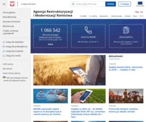 Arimr.gov.pl(Agencja Restrukturyzacji i Modernizacji Rolnictwa) Screenshot