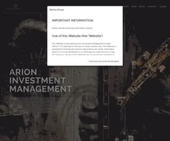 Arioninvestmentmanagement.com(Arion Investment Management Limited) Screenshot