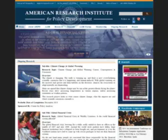 Aripd.net(American Research Institute for Policy Development) Screenshot