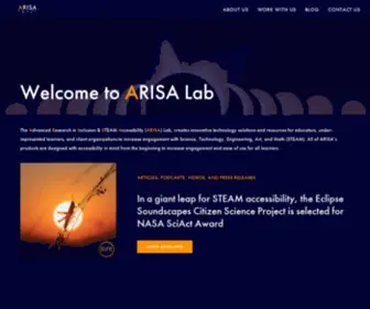 Arisalab.org(Advanced Research in STEAM Accessibility Lab) Screenshot