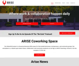 Arisecoworking.com(Arise CoWorking Community & Event Space Rolesville) Screenshot