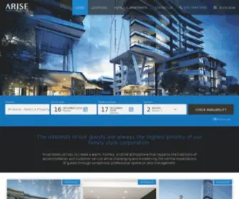 Arisehotels.com.au(Brisbane and Melbourne Hotels and Apartments) Screenshot